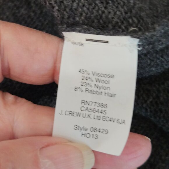 J. Crew Jeweled Starburst Beaded Sweater Medium Gray Wool, Rabbit Hair - Picture 7 of 10